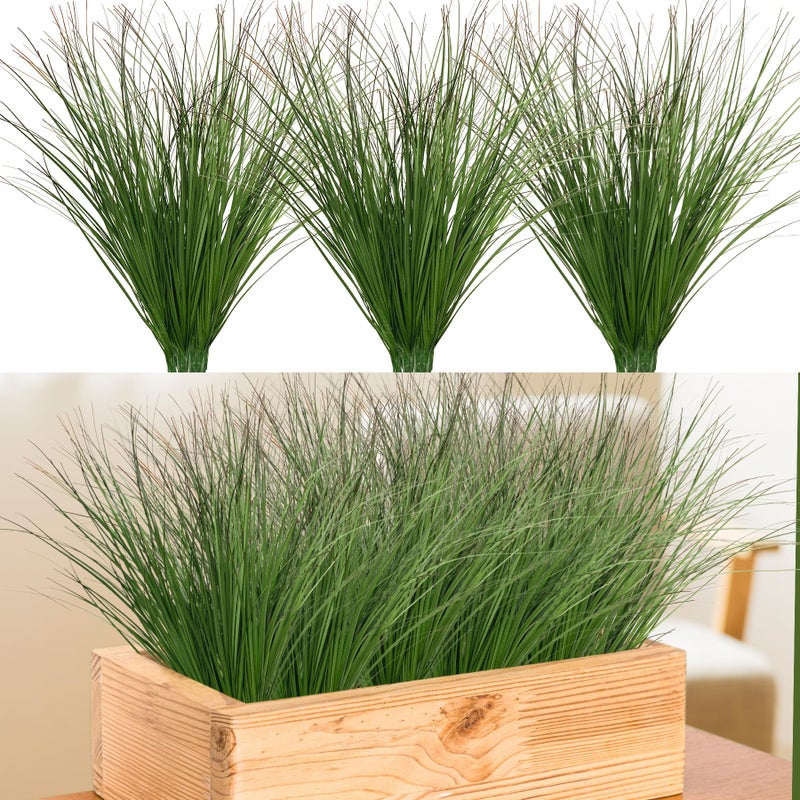 Ttranewsoo 24PCS Realistic Minimalist Artificial Grass, Green, 17 inches, Plastic, Perfect for Indoor and Outdoor Decoration - Image 1