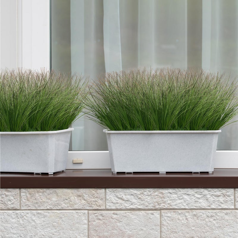 Ttranewsoo 24PCS Realistic Minimalist Artificial Grass, Green, 17 inches, Plastic, Perfect for Indoor and Outdoor Decoration - Image 5