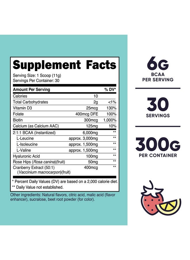 Nutricost Bcaa For Women (Strawberry Lemonade 30 Servings) Formulated Specifically For Women Non Gmo And Gluten Free - Image 3
