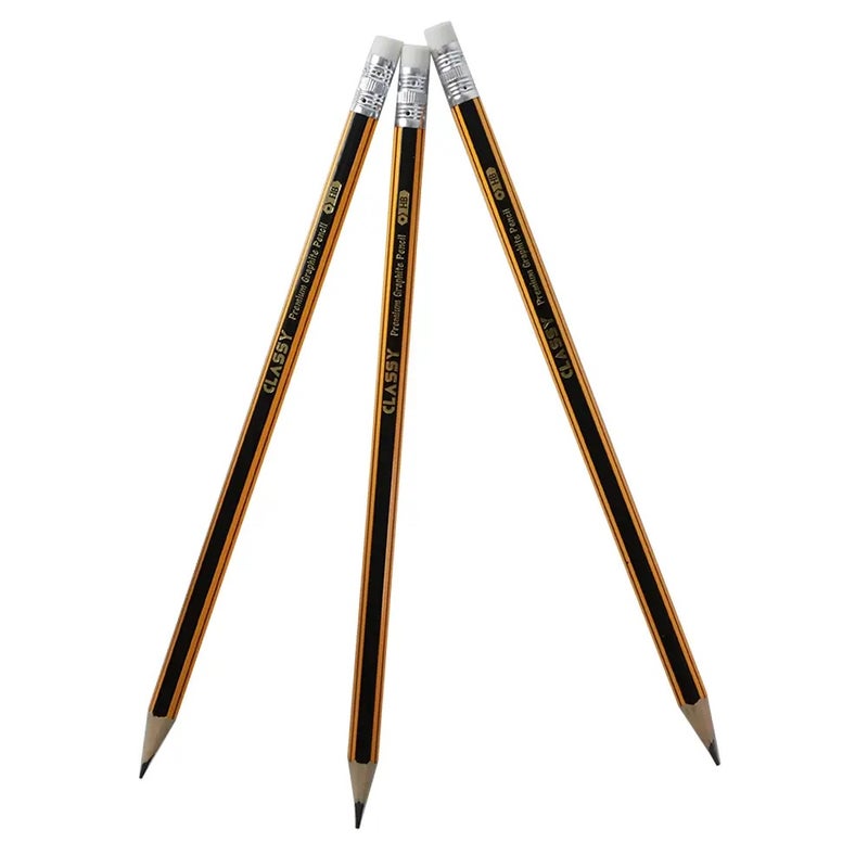 Classy Premium Graphite Writing Pencil Set With Tipped Eraser- 60pcs - Image 1
