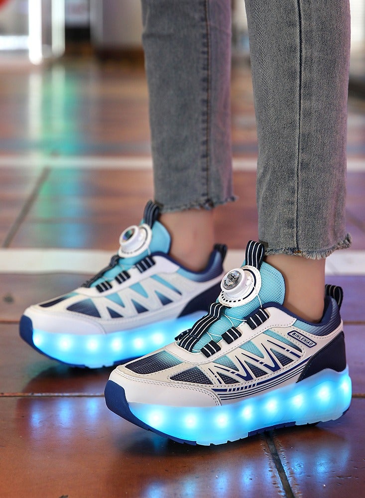 Roller Skates 4 Wheels Shoes for Kids New Upgrade Skates Sneakers LED Light Up Rechargeable Sport Sneaker for Boys Girls Beginner More Balanced - Image 4
