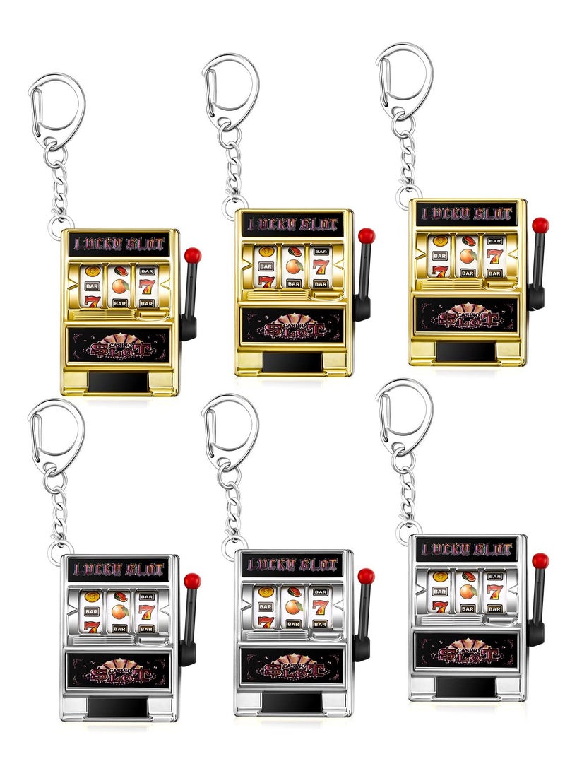 SYOSI 6 Pcs Slot Machine Keychain, SYOSI, Mini Key Chains, Lucky Keychain for Graduation Las Vegas Party Gifts Party Decorations - Image 1