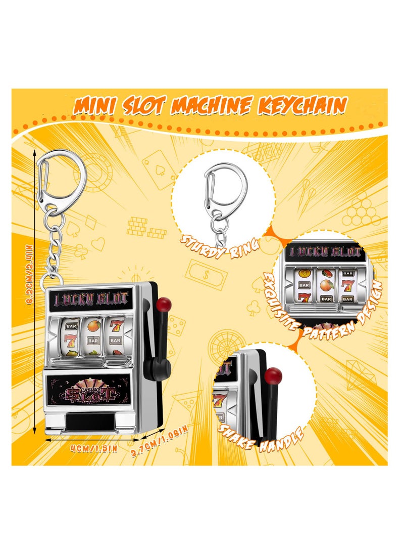 SYOSI 6 Pcs Slot Machine Keychain, SYOSI, Mini Key Chains, Lucky Keychain for Graduation Las Vegas Party Gifts Party Decorations - Image 2