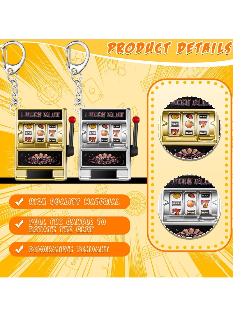 SYOSI 6 Pcs Slot Machine Keychain, SYOSI, Mini Key Chains, Lucky Keychain for Graduation Las Vegas Party Gifts Party Decorations - Image 3