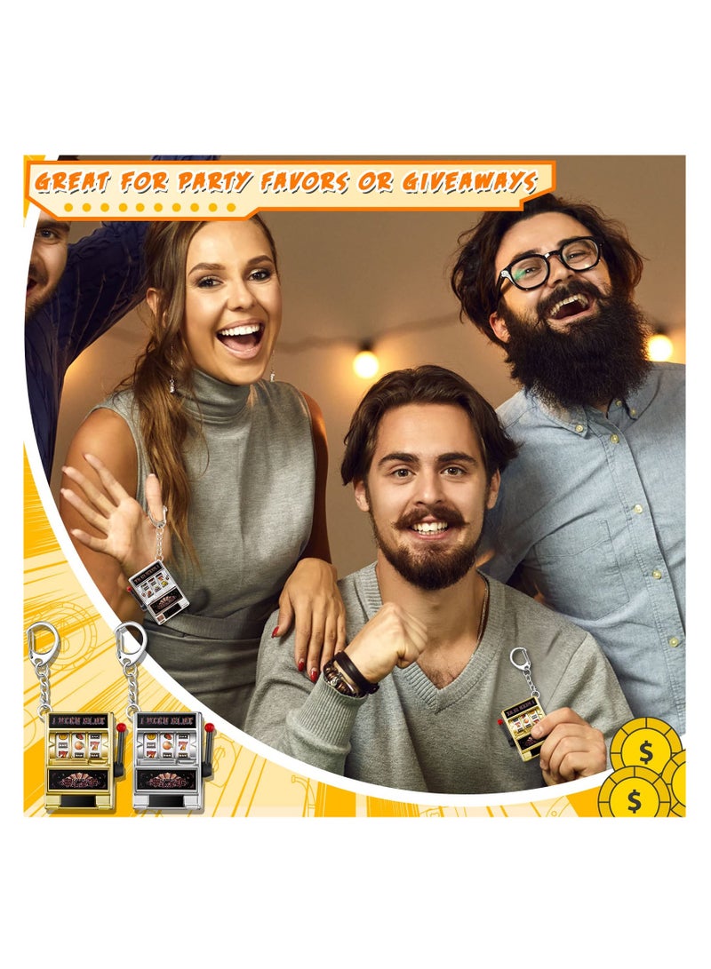SYOSI 6 Pcs Slot Machine Keychain, SYOSI, Mini Key Chains, Lucky Keychain for Graduation Las Vegas Party Gifts Party Decorations - Image 4