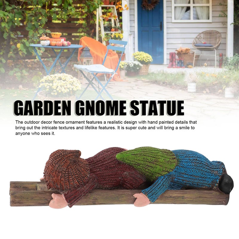 Climbing Gnome Garden Statue With Ladder Cute Outdoor Decor For Fence Lawn Porch - Image 3