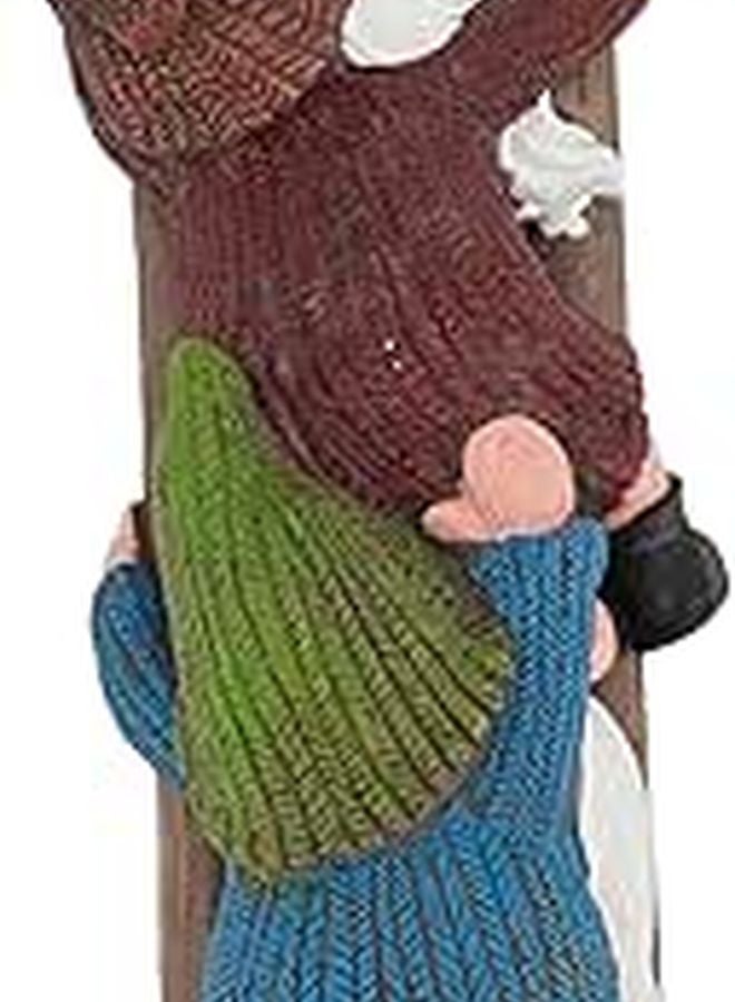 Climbing Gnome Garden Statue With Ladder Cute Outdoor Decor For Fence Lawn Porch - Image 1