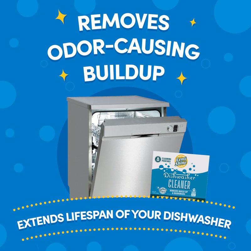 Lemi Shine Natural Dishwasher Cleaner - Hard Water Citric Acid Cleaning Powder - Lemon Scented Eco-Friendly Dishwasher Cleaner & Deodorizer - 14.08 oz (8 Pack) - Image 4