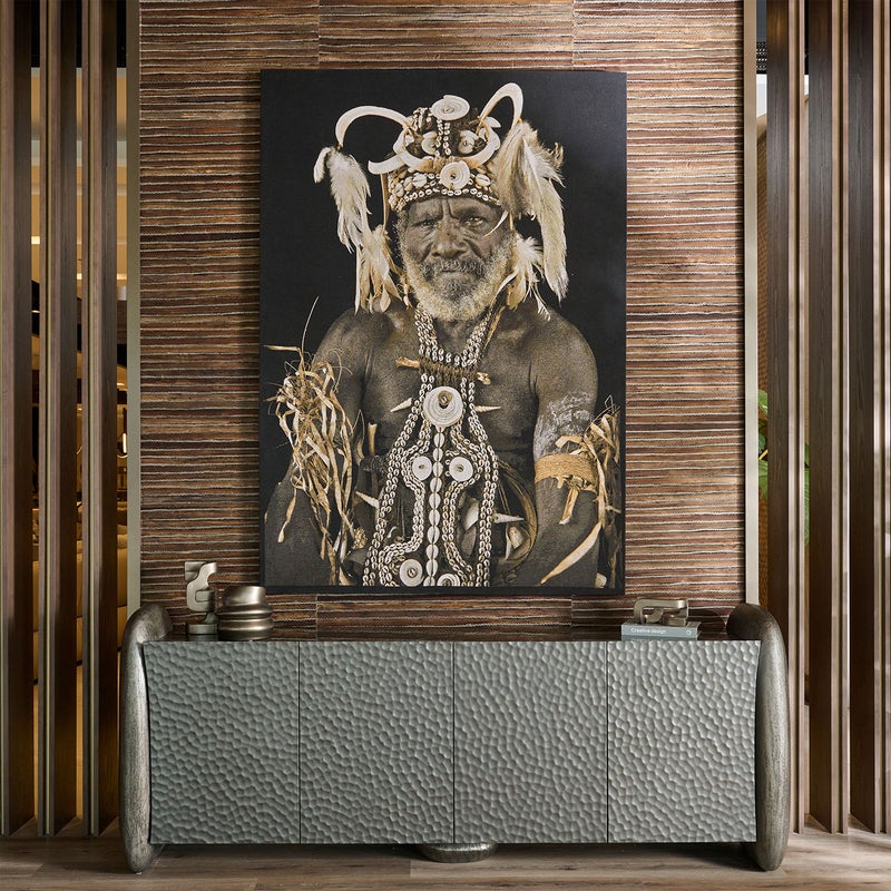 AL HUZAIFA FURNITURE Dietro 4 Door Sideboard, Top With Iranian Pietra Grey Marble - Image 2