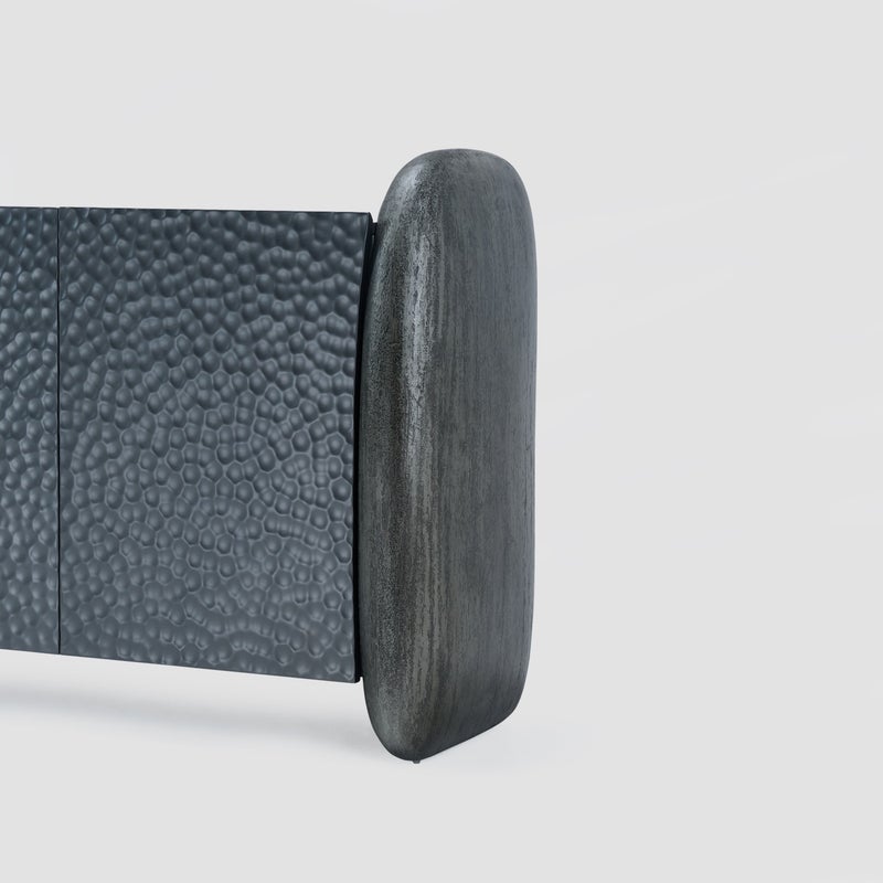 AL HUZAIFA FURNITURE Dietro 4 Door Sideboard, Top With Iranian Pietra Grey Marble - Image 4