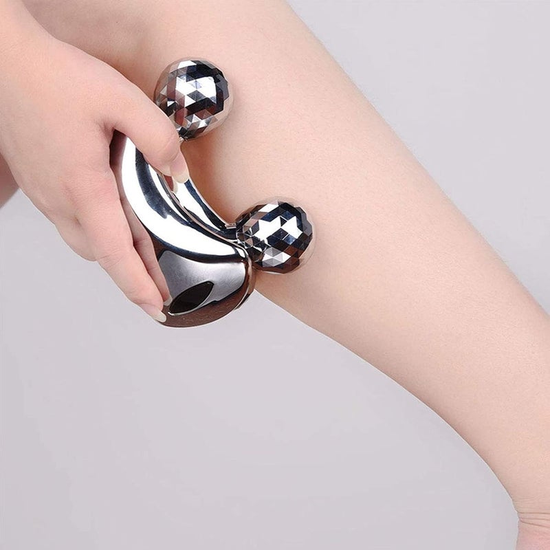 Istore 4D Massager Diamond Full Body Massage Roller Facial AntiWrinkle Smooth Skin Beauty Massager Silver - Image 2