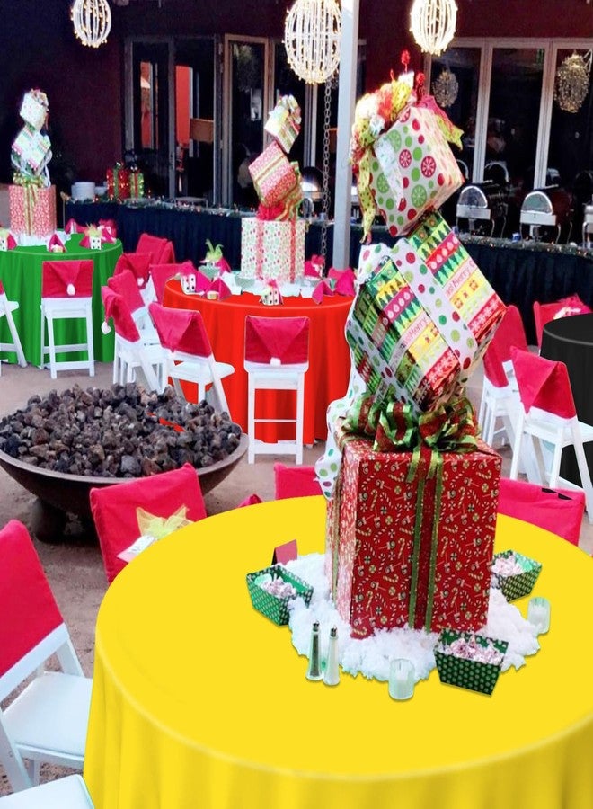 PIXHOTUL 4 Pcs Red Green Yellow Black Plastic Tablecloths, Disposable Round Table Cloth for Black History Month Juneteenth Decorations Black History Table Decorations, 84 x 84 inch - Image 2
