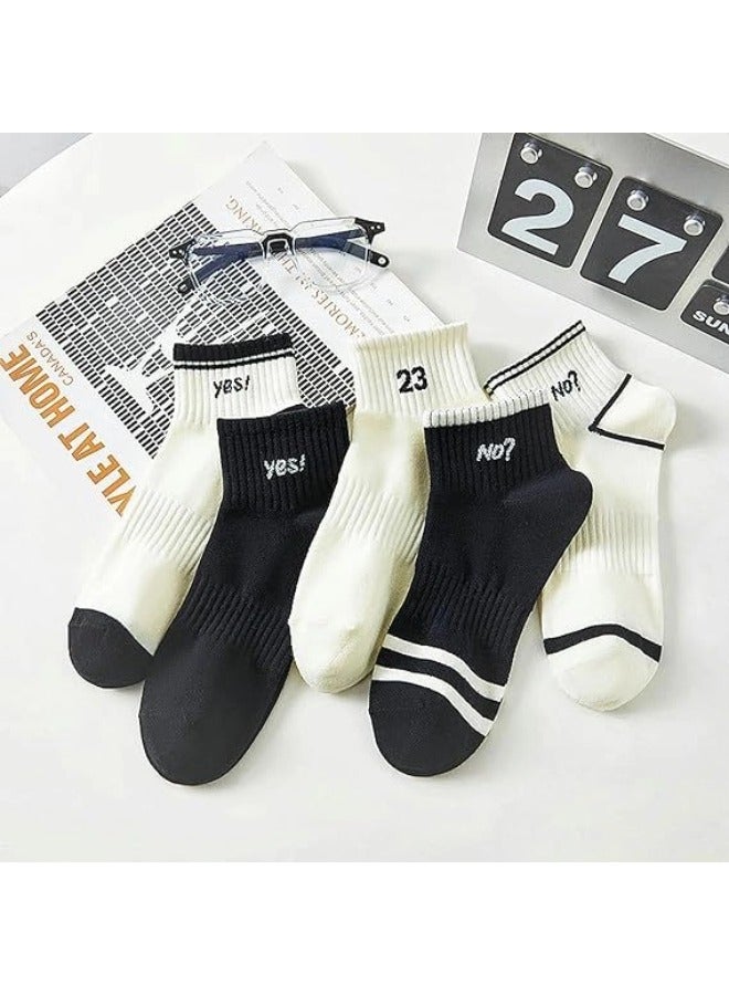 شيبشيب 5 أزواج من الجوارب الرجالية بطول الكاحل بقصّة منخفضة مع تبطين مريح للاستخدام اليومي - Image 1