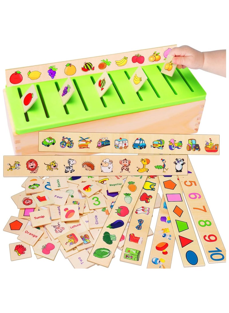 صندوق فرز مطابقة الألوان والأشكال، أنشطة تعليمية لمرحلة ما قبل المدرسة، ألغاز للأطفال الصغار من عمر سنة إلى 3 سنوات، هدايا عيد ميلاد للأولاد والبنات, ألعاب مونتيسوري الخشبية للأطفال الصغار من عمر سنة فما فوق، من عمر سنتين إلى 3 سنوات - Image 1