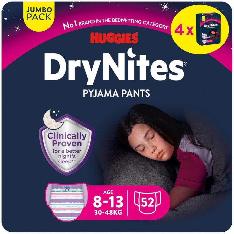 Huggies DryNites Pyjama Pants for Girls, 8-13 Years - Image 1