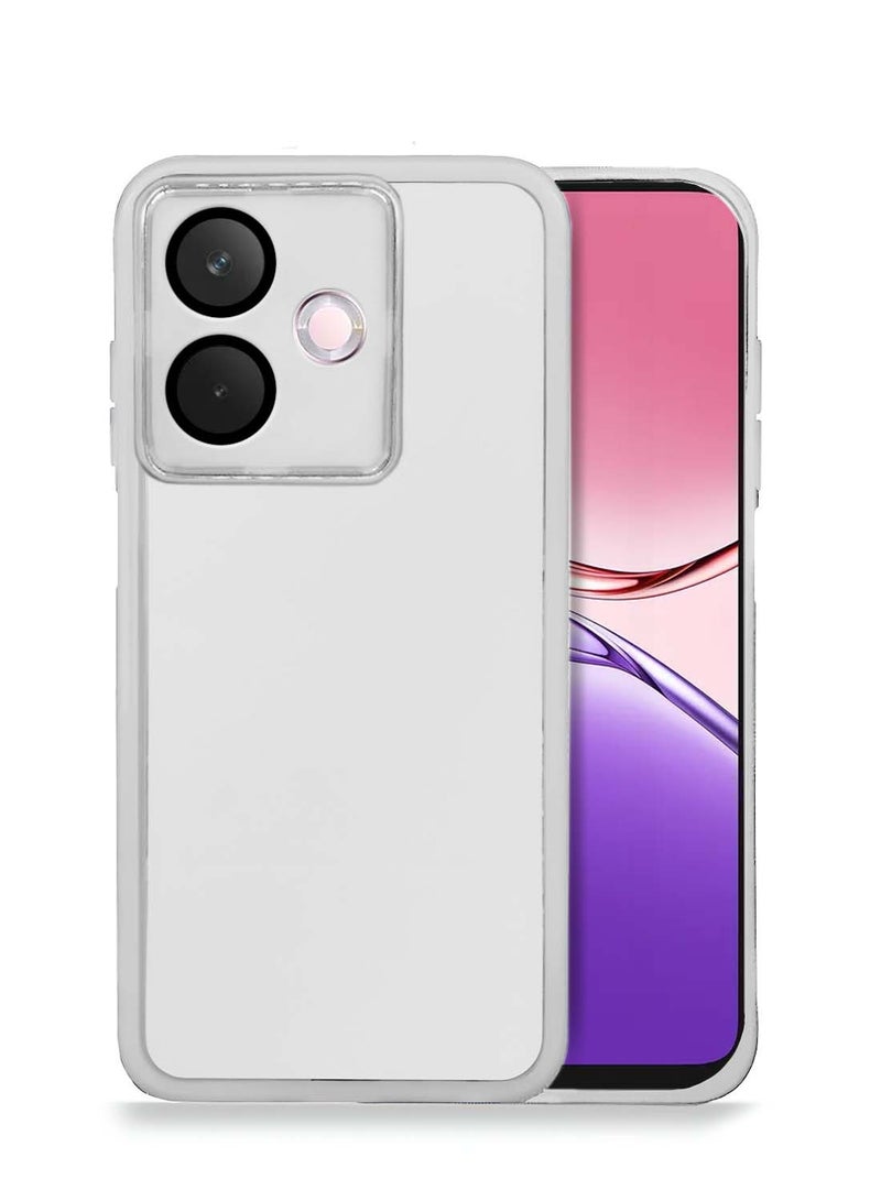 دبليو تيك Oppo A5 Pro 4G / 5G 2025 هاتف ناعم شفاف TPU سيليكون رفيع للغاية غطاء العلبة الخلفي الأنيق المطلي بالكهرباء - أبيض