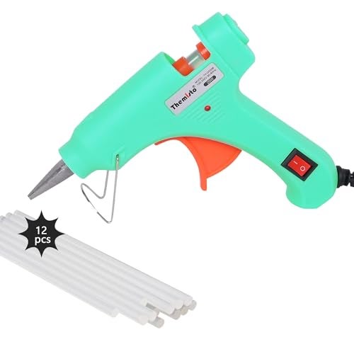 THEMISTO 20 Watt Mini Hot Melt Glue Gun with 12 Glue Sticks for DIY Art and Crafts… - Image 1