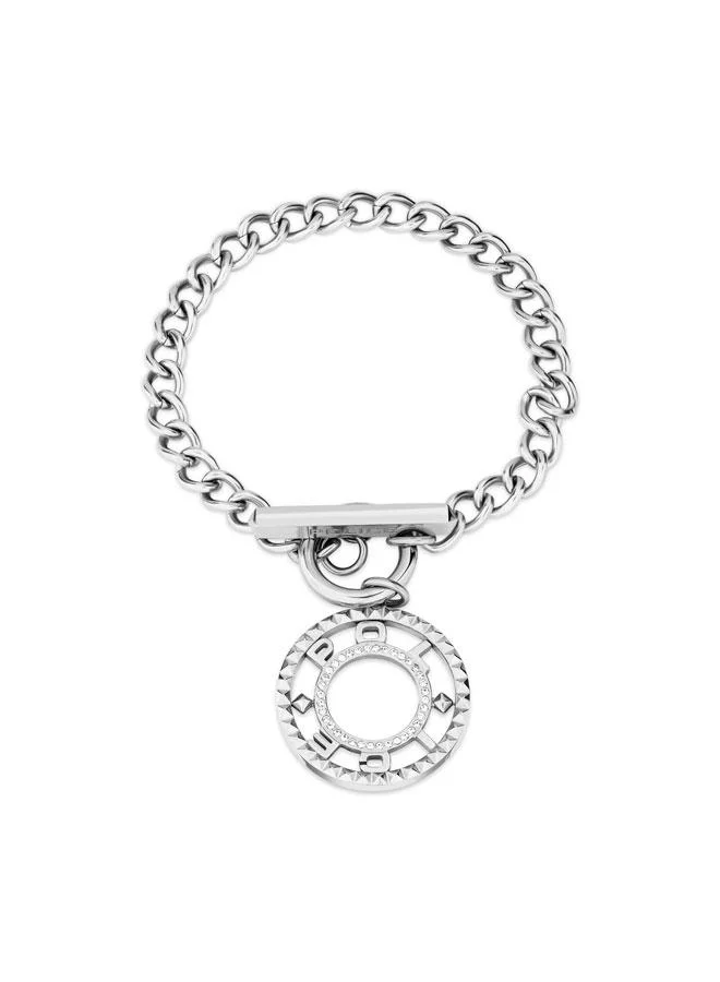 POLICE Adorn Stainless steel White Bracelet with Crystal Charm for Women's
