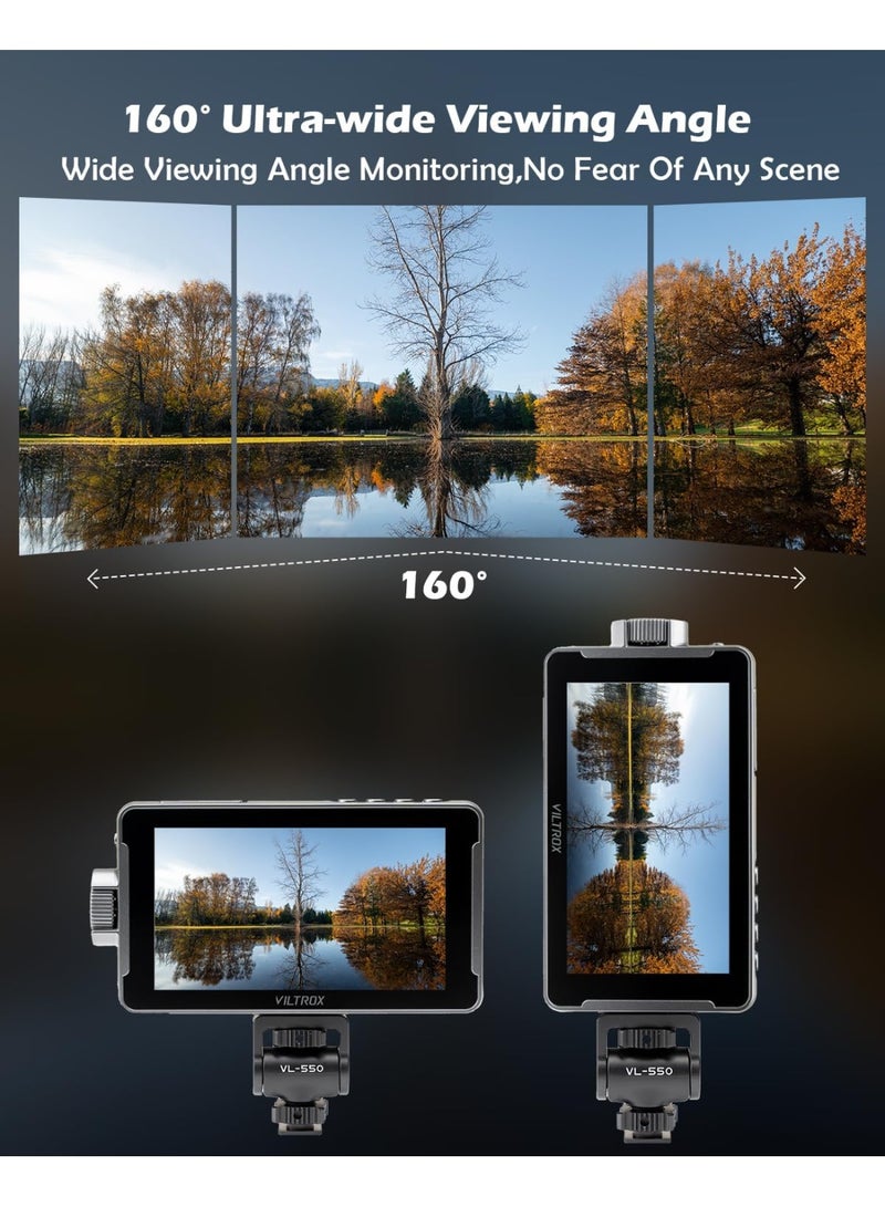 Viltrox DC-550 Pro 5.5" Full HD Touchscreen Camera Field Monitor – 1200 nits, 4K HDMI In/Out, LUT Support, Waveform, Focus Assist, False Color, Histogram – For DSLR/Mirrorless Cameras - Image 5