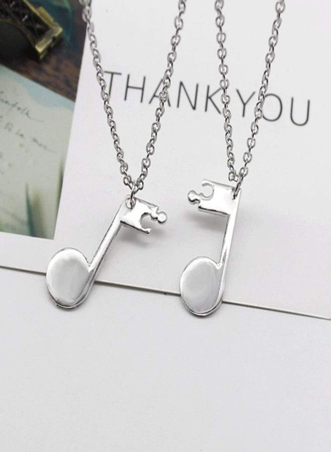 آرت أتاك قلادة نوتة موسيقية من Art Attack BFF، مصنوعة من النحاس المطلي بالفضة، هدية مثالية لأفضل الأصدقاء، وحفلات تخرج الطلاب، وفرق موسيقى الجاز والروك والبوب والنوادي الموسيقية. - Image 2