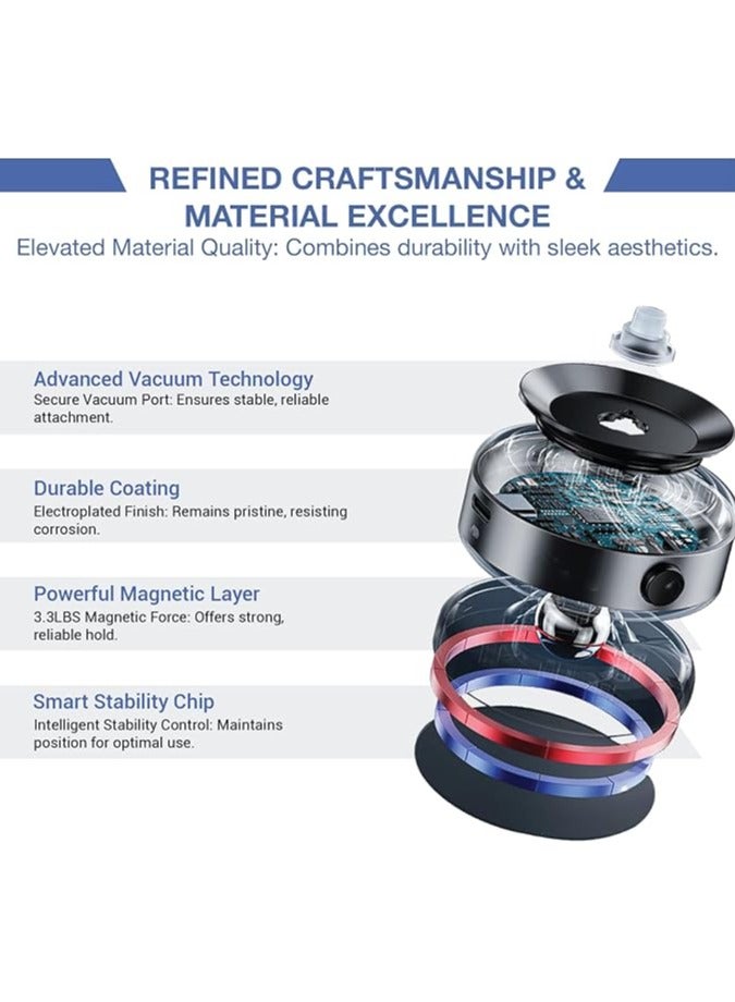 Magnetic Car Suction Cup Holder,Vacuum Glass Mirror Adsorption Magnetic Suction Cup car Phone Mount,360° Rotation Portable Magnetic Phone Holder for Windshield Dashboard - Image 5