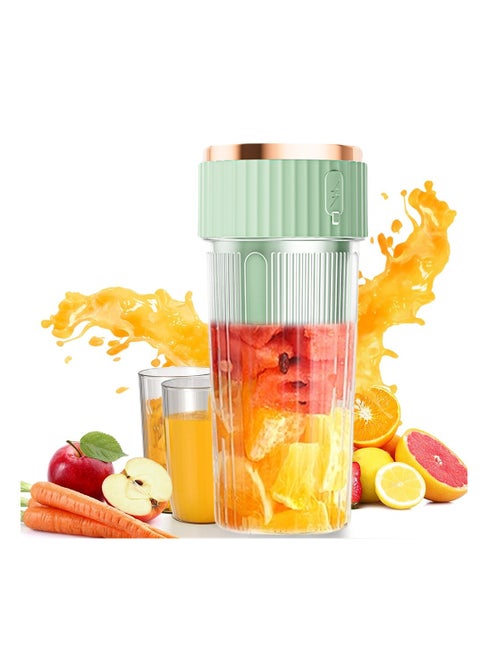 Portable Blender, USB Rechargeable Mini Juicer with Straw, Personal Size Blender, Juicing Cup for Juices, Shakes and Smoothies (450ml)