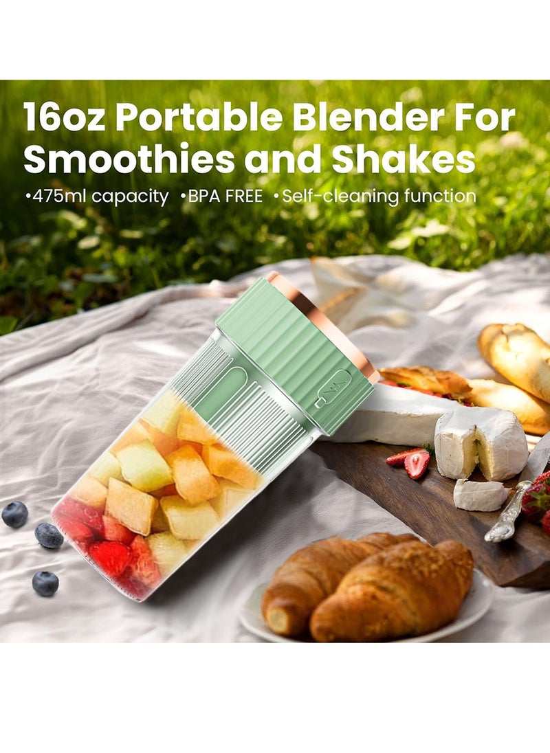 DMG TECH - Portable Blender, USB Rechargeable Mini Juicer with Straw, Personal Size Blender, Juicing Cup for Juices, Shakes and Smoothies (450ml) - Image 1