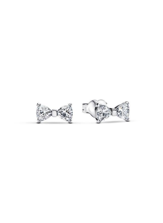 PANDORA Sparkling Small Bow Stud Earrings - Image 1