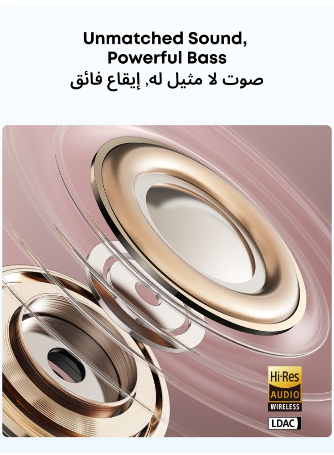 Soundcore AeroClip by Anker, Open-Ear Earbuds, Clip-On Headphones, Adaptive Comfort, Clear Calls with 4 Mics and AI, Stable Fit, 12mm Drivers for Powerful Bass, Hi-Res, Open-Ring Design Pink - Image 5