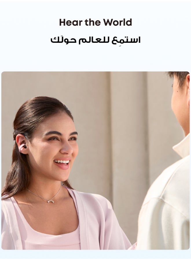 Soundcore AeroClip by Anker, Open-Ear Earbuds, Clip-On Headphones, Adaptive Comfort, Clear Calls with 4 Mics and AI, Stable Fit, 12mm Drivers for Powerful Bass, Hi-Res, Open-Ring Design Pink - Image 4