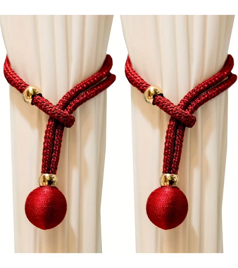 2 Black Adjustable Non Perforated Curtain Straps For Wall Curtains Pull Back Home Decoration - Image 2