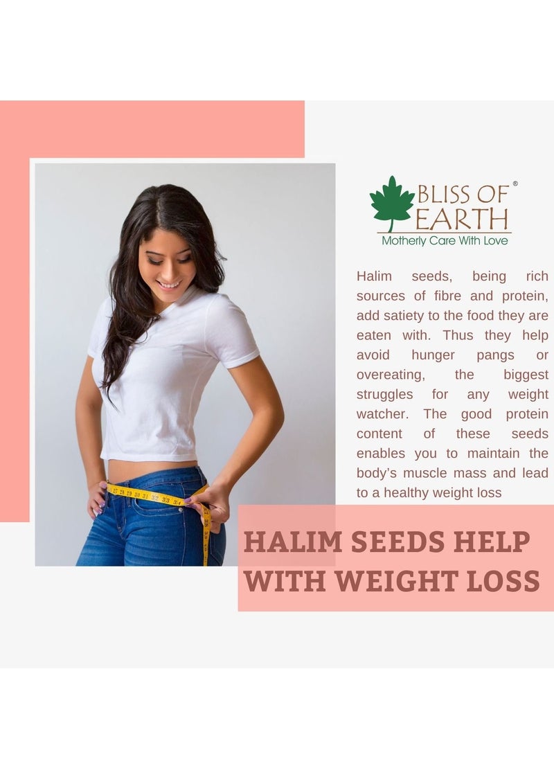 BLISS OF EARTH 600gm Halim Seeds Organic for Eating Aliv Seeds for Hair & Immunity Booster superfoods  - Image 4