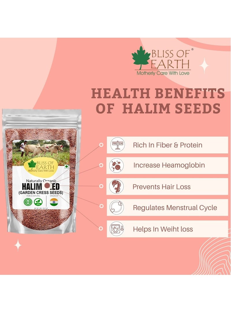BLISS OF EARTH 600gm Halim Seeds Organic for Eating Aliv Seeds for Hair & Immunity Booster superfoods  - Image 3