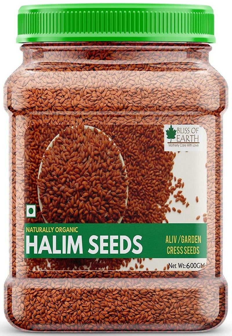 Bliss of Earth Halim Seeds 600g | Garden Cress Seeds (Aliv Seeds) | Iron Rich Natural Superfood | Supports Energy, Hair Growth, Weight Loss, & Digestion | Edible Seeds for Daily Nutrition - Image 1