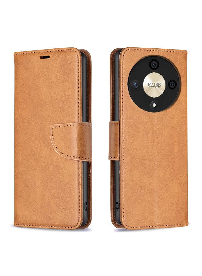 S-TOP Case For Honor X9b/Magic6 Lite 5G Lambskin Texture Pure Color Flip Leather Phone Case - Image 1