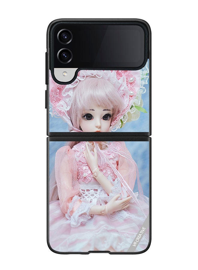 VR CREATIVE Protective Case Cover For Samsung Galaxy Z Flip4 Japanese Barbie Design Multicolour - Image 1