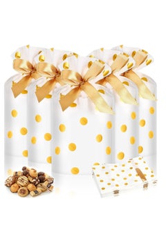 General 50pcs Small Drawstring Gift Bags Candy Goody Food Storage Gift Wrapping Package Drawstring Bags Party Favor for Baby Shower (Gold)  - Image 1