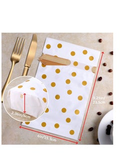 General 50pcs Small Drawstring Gift Bags Candy Goody Food Storage Gift Wrapping Package Drawstring Bags Party Favor for Baby Shower (Gold)  - Image 5