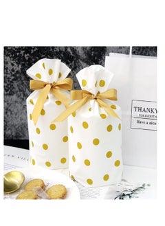 General 50pcs Small Drawstring Gift Bags Candy Goody Food Storage Gift Wrapping Package Drawstring Bags Party Favor for Baby Shower (Gold)  - Image 2