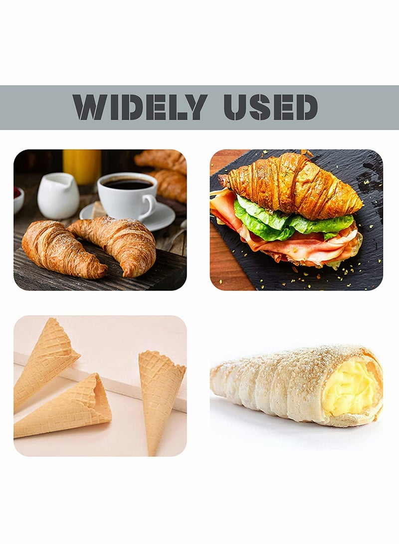 SOLARAE Cream Horn Molds Stainless Steel Cone Shaped and Tubular Shaped Mold for Cannoli Tubes Ice Cream Lady Lock Puff Waffle Pastry Roll Horn Croissant Shell Cream Roll, 12 Pieces - Image 4