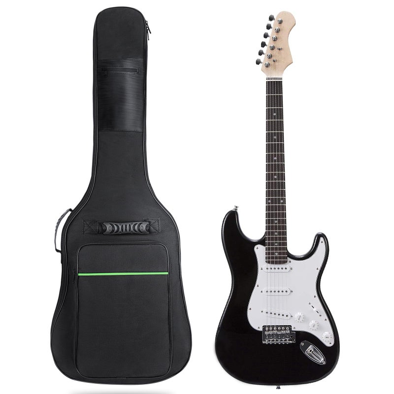Muscab 39 Inch Electric Guitar Bag 7mm Padding Waterproof Electric Guitar Case, Electric Guitar Gig Bag Backpack with Neck Strap and Pockets, Black - Image 1