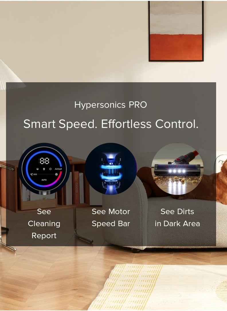 Airbot - AIRBOT Hypersonics Pro Cordless Vacuum Cleaner, Stick Vacuum with 27Kpa Powerful Suction, 250W Up to 45mins Runtime, LED Display, Lightweight Handheld Vacuum for Hard Floor Carpet - Image 1