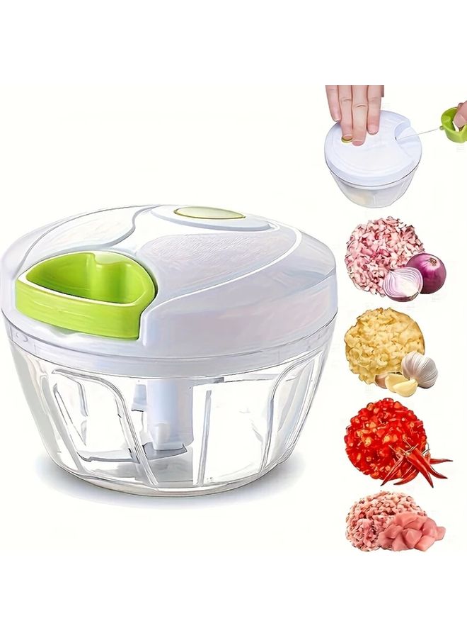Black Heavy Duty Manual Food Processor For Garlic Onion Meat Veggies Easy Clean - Image 2