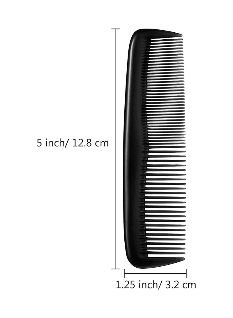 Spaceshoop Pocket Plastic Hair Combs Black Hair Combs Fine Tooth Cutting Comb and Standard Comb Fine Dressings Combs for Hairdressing Salon - Image 2