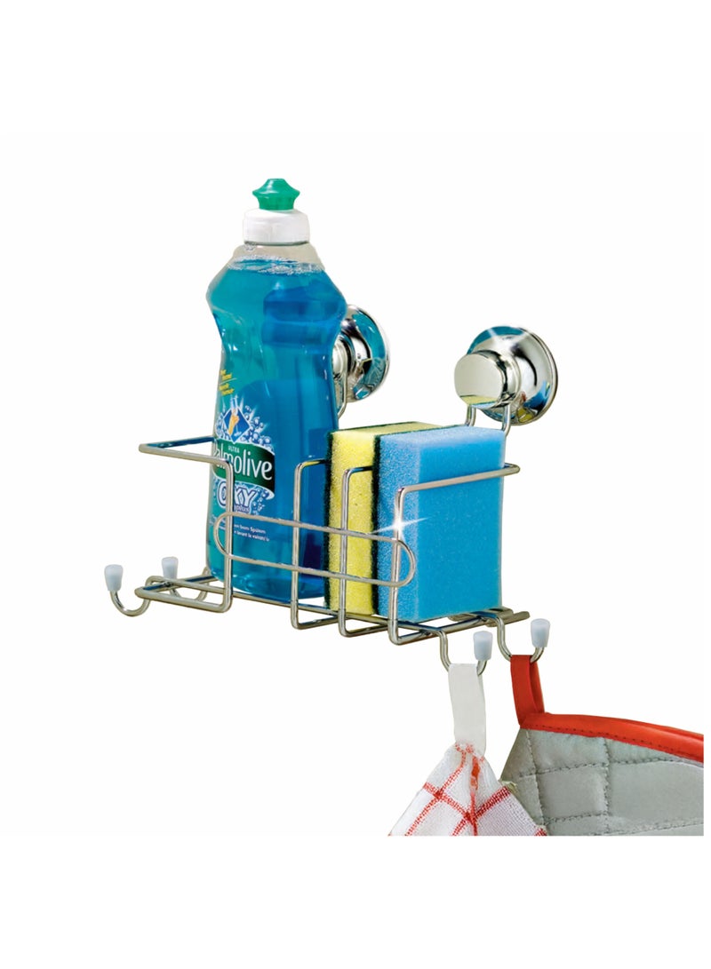 Everloc Kitchen Care Duo Pack - Cleaning Accessories Organizer & Kitchen Paper Towel Holder, Vacuum Suction, Chrome, No Drilling, No Screws, Wall Mounted Solution for Kitchen, HTC-840 - Image 3