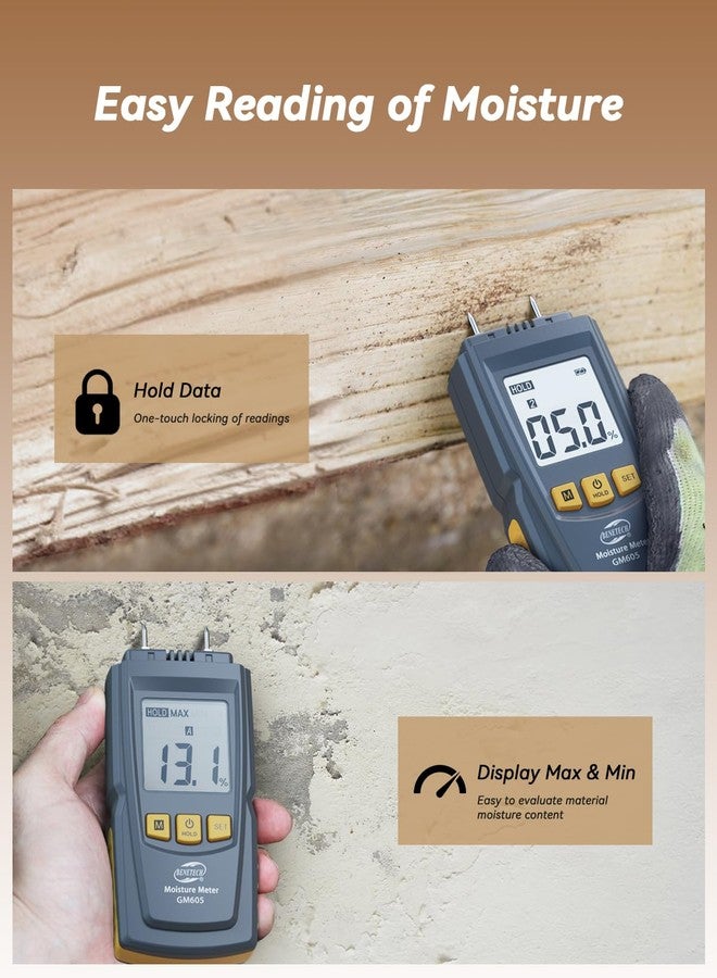 Benetech Digital Moisture Meter Pin-Type Multifunctional Humidity Water Detector for Building Material Firewood Walls Paper - Image 4