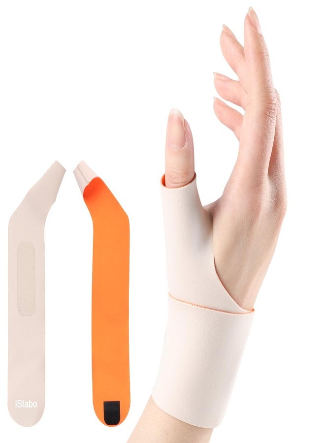 iStabo Thumb Wrist Brace Right Hand, Wrist Support for Carpal Tunnel Pain Relief, Trigger Thumb, Tendonitis, Ulnar Wrist wraps Repetitive Use Injury, Adjustable Ultra Thin Elastic Compression Sleeve Fit Small and Medium Hands - Image 1