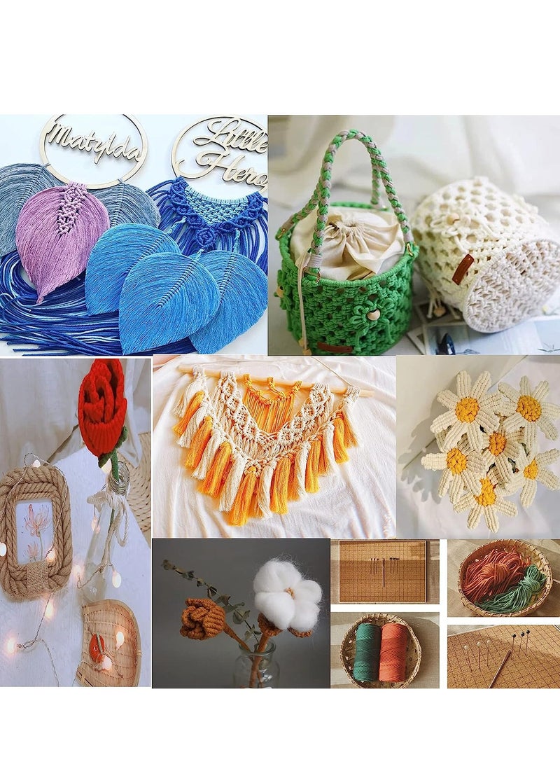 SOLARAE Premium 3mm Natural Cotton Macrame Cord - 109 Yards, 4-Ply Twisted Yarn for DIY Crafts (White) - Image 3