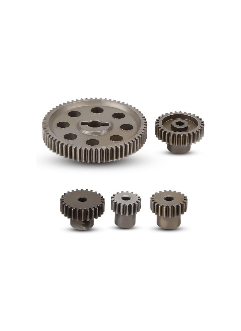 silvercnc - Differential Main Metal Spur Gear, 64T Main Gear and 17T 21T 26T 29T Motor Gear RC Metal Spur Diff Differential Main Gear RC Parts for HSP 1/10 Truck Brontosaurus 94111 - Image 1