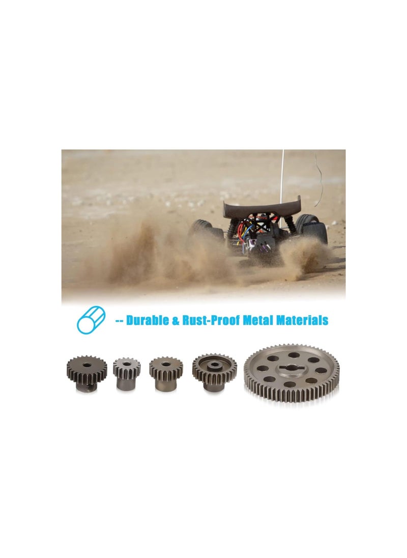 silvercnc - Differential Main Metal Spur Gear, 64T Main Gear and 17T 21T 26T 29T Motor Gear RC Metal Spur Diff Differential Main Gear RC Parts for HSP 1/10 Truck Brontosaurus 94111 - Image 1
